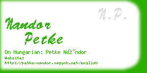 nandor petke business card